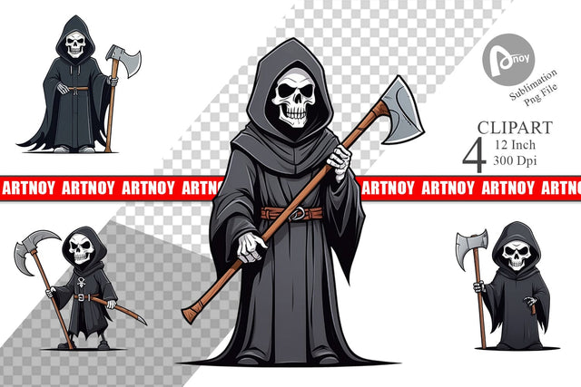 Cute grim reaper Clipart Sublimation artnoy 