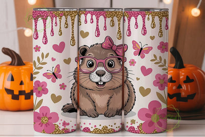 Cute Groundhog Valentine's 20oz Tumbler Sublimation PixelChick 