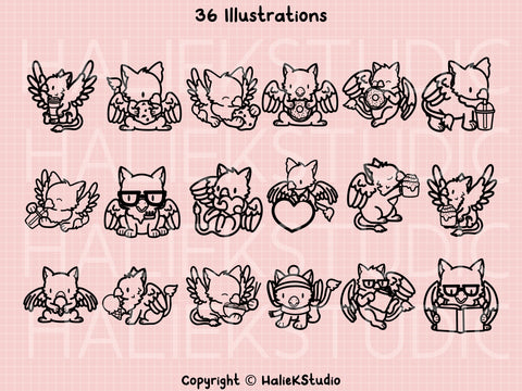 Cute Gryphons SVG Design Set SVG HalieKStudio 