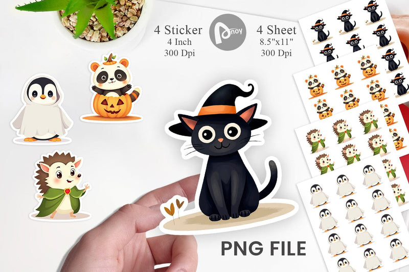 Cute Halloween Animal Sticker Sublimation artnoy 