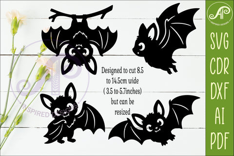 Cute Halloween Bat Silhouette SVG for Laser Cutting 1 SVG APInspireddesigns 