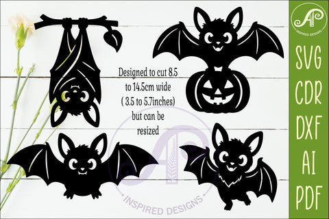 Cute Halloween Bat Silhouette SVG for Laser Cutting 2 SVG APInspireddesigns 