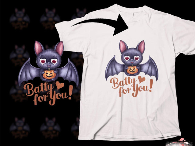 Cute Halloween Batty for you Sublimation PNG Sublimation Luvleigh Digitals 