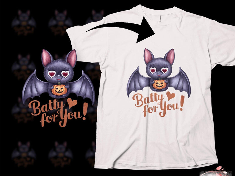 Cute Halloween Batty for you Sublimation PNG Sublimation Luvleigh Digitals 