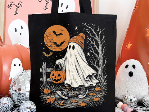 Cute Halloween Beanie Ghost Pumpkin PNG SVG DesignDestine 