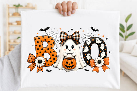 Cute Halloween BOO Ghost PNG Sublimation SVGArt 