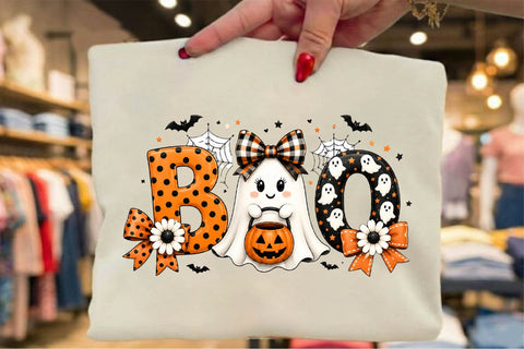 Cute Halloween BOO Ghost PNG Sublimation SVGArt 