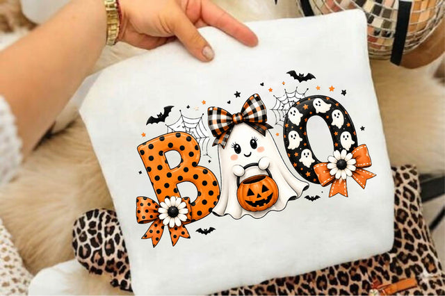 Cute Halloween BOO Ghost PNG Sublimation SVGArt 