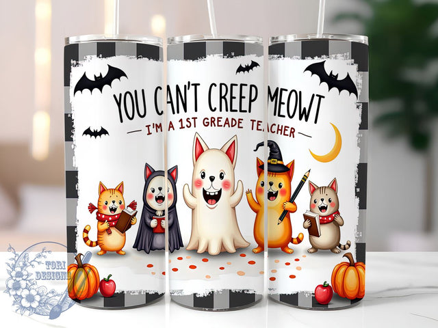 Cute Halloween Cat 20oz Skinny Tumbler PNG, Spooky Vibes Cat Halloween Tumbler Wrap, Sublimation Design, Straight & Tapered Tumbler Wrap, Instant Digital Download Sublimation ToriDesigns 