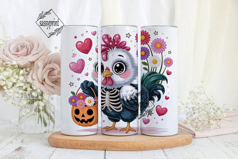 Cute Halloween Chicken 20oz Tumbler Wrap Sublimation sassyprint 