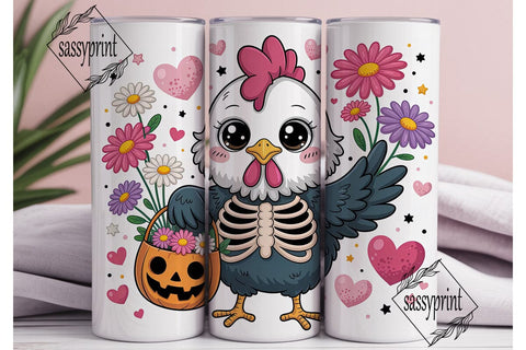 Cute Halloween Chicken 20oz Tumbler Wrap Sublimation sassyprint 