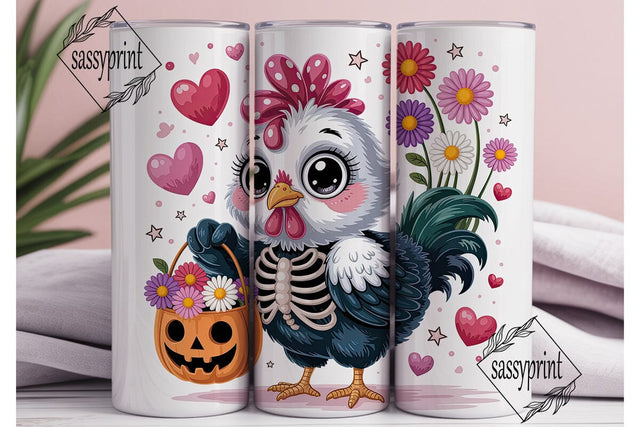 Cute Halloween Chicken 20oz Tumbler Wrap Sublimation sassyprint 