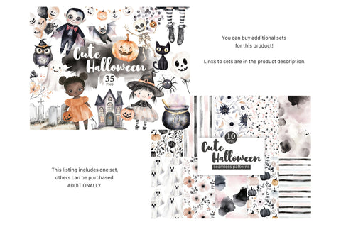 Cute Halloween Clipart Set | Spooky Kids PNG Bundle SVG GlamArtZhanna 