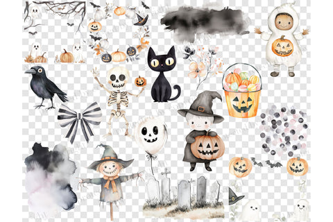 Cute Halloween Clipart Set | Spooky Kids PNG Bundle SVG GlamArtZhanna 