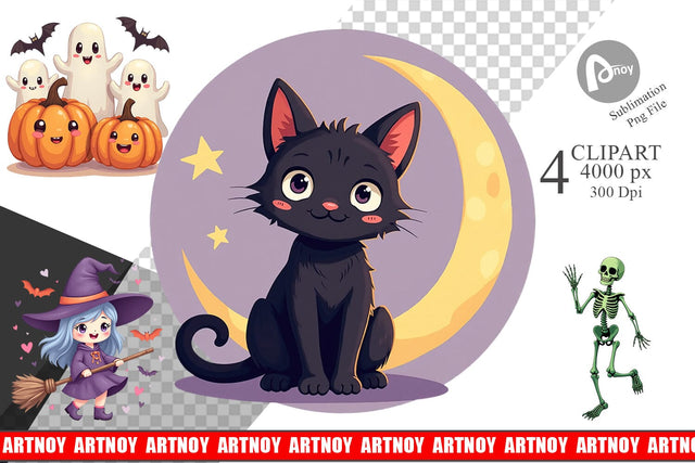 Cute Halloween Clipart Sublimation artnoy 
