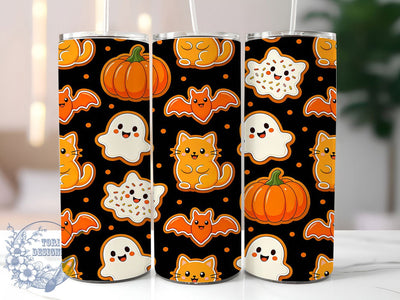 Cute Halloween Cookies 20oz Tumbler, Halloween Cookies, Spooky Cute, Sweet Treats, Whimsical Style, Rustic Charm, 20oz Wrap, Sublimation Tumbler Sublimation ToriDesigns 
