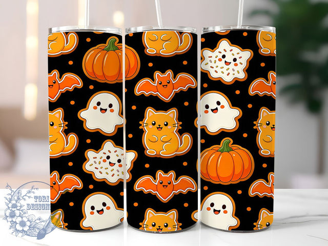 Cute Halloween Cookies 20oz Tumbler, Halloween Cookies, Spooky Cute, Sweet Treats, Whimsical Style, Rustic Charm, 20oz Wrap, Sublimation Tumbler Sublimation ToriDesigns 