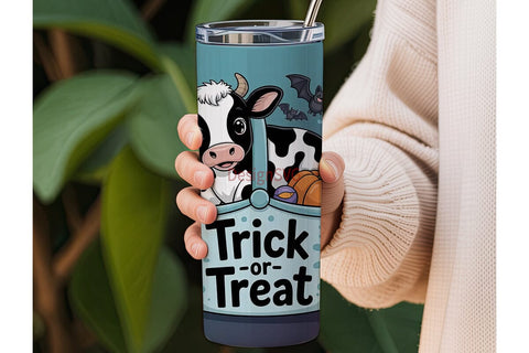 Cute Halloween Cow 20oz Tumbler Wrap Sublimation DesignSVG 