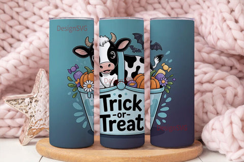 Cute Halloween Cow 20oz Tumbler Wrap Sublimation DesignSVG 
