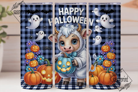 Cute Halloween Cow 20oz Tumbler Wrap Sublimation sassyprint 