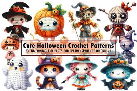 Cute Halloween Crochet Patterns Bundle Sublimation designartist 