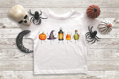 Cute Halloween Friends PNG, Watercolor Halloween Characters SVG Pickled Thistle Creative 