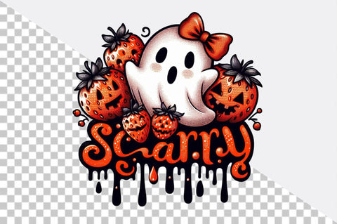 Cute Halloween ghost and pumpkins Sublimation Clipart Sublimation SVGArt 