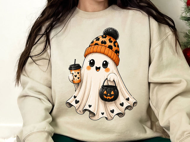 Cute Halloween Ghost Coffee Clipart PNG SVG artprintfile 
