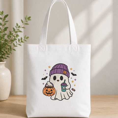 Cute Halloween Ghost Embroidery Design – Ghost Trick or Treat Machine Embroidery File, Pumpkin Candy Spooky Design Embroidery/Applique DESIGNS PatternFeed8 