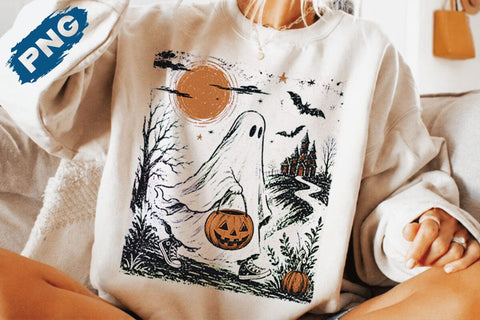 Cute Halloween Ghost Haunted House PNG SVG DesignDestine 