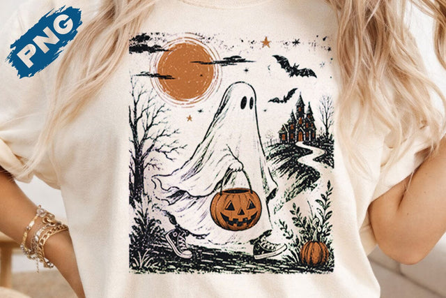 Cute Halloween Ghost Haunted House PNG SVG DesignDestine 