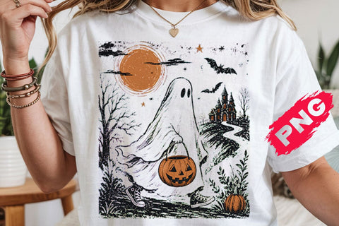 Cute Halloween Ghost Haunted House PNG SVG DesignDestine 