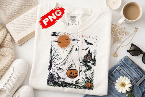 Cute Halloween Ghost Haunted House PNG SVG DesignDestine 