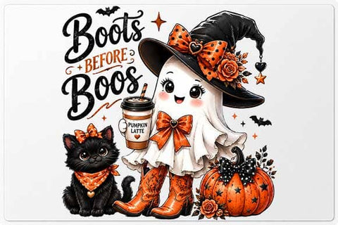 Cute Halloween Ghost PNG Boots Before Boos Digital Download SVG BillahCrafts 