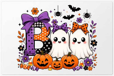 Cute Halloween Ghost Pumpkin Bow PNG, Spooky Digital Download SVG BillahCrafts 