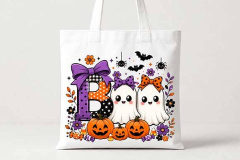 Cute Halloween Ghost Pumpkin Bow PNG, Spooky Digital Download SVG BillahCrafts 