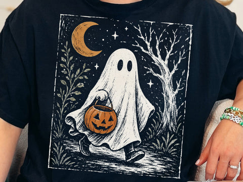 Cute Halloween Ghost Pumpkin Patch PNG SVG DesignDestine 