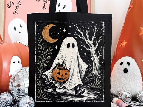 Cute Halloween Ghost Pumpkin Patch PNG SVG DesignDestine 