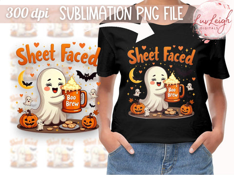 Cute Halloween Ghost Sublimation PNG, Boo Brew Digital Download, Kawaii Spooky Design PNG Sublimation Luvleigh Digitals 