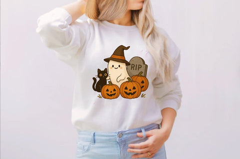 Cute Halloween ghost With friends Sublimation Clipart Sublimation SVGArt 