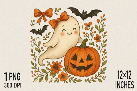 Cute Halloween ghost with friends Sublimation Clipart Sublimation SVGArt 