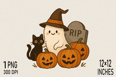 Cute Halloween ghost With friends Sublimation Clipart Sublimation SVGArt 