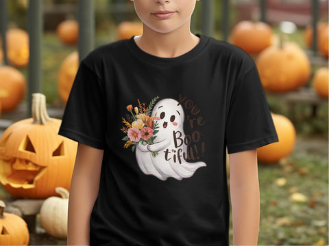 Cute Halloween Ghost You're Boo-tiful T-shirt PNG Sublimation Luvleigh Digitals 