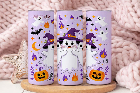 Cute Halloween Ghosts 20oz Tumbler Wrap Sublimation DesignSVG 