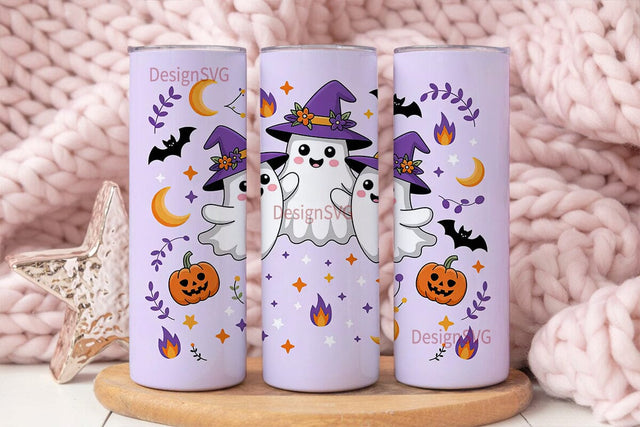 Cute Halloween Ghosts 20oz Tumbler Wrap Sublimation DesignSVG 