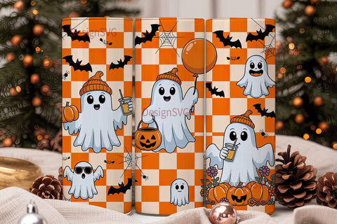 Cute Halloween Ghosts 20oz Tumbler Wrap Sublimation DesignSVG 