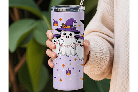 Cute Halloween Ghosts 20oz Tumbler Wrap Sublimation DesignSVG 