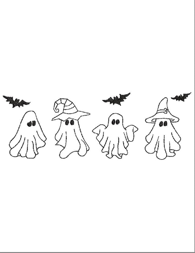 Cute Halloween Ghost's 4 Sizes - File formats in pes,dst,jef,xxx,exp,vip,vp3, boo, ghosts, spooky, boo sheet Embroidery/Applique DESIGNS AestheticdesignsE 