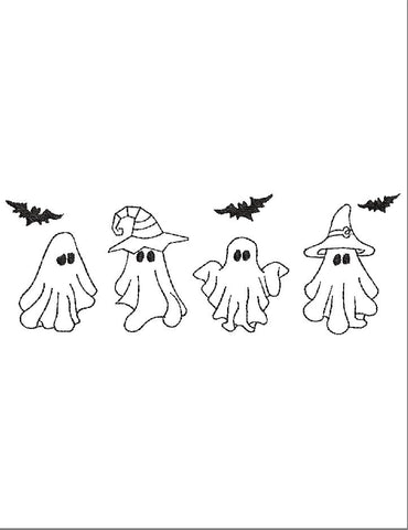 Cute Halloween Ghost's 4 Sizes - File formats in pes,dst,jef,xxx,exp,vip,vp3, boo, ghosts, spooky, boo sheet Embroidery/Applique DESIGNS AestheticdesignsE 