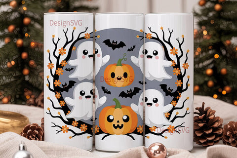 Cute Halloween Ghosts Tumbler Wrap Sublimation DesignSVG 